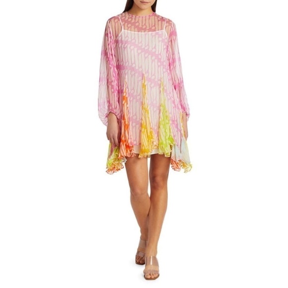 RHODE Ella Printed Crinkle Chiffon Mini Dress - Picture 4 of 11